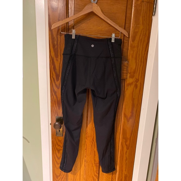 Black lululemon leggings with detailing - Picture 2 of 6